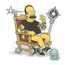 bob belcher and Homer Simpson sitting on bench watching stars tattoo design idea