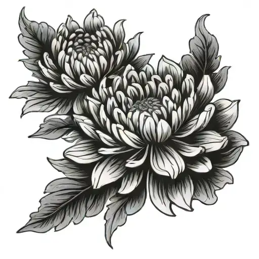 Japanese style chrysanthemum tattoo design idea