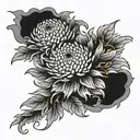 Japanese style chrysanthemum tattoo design idea