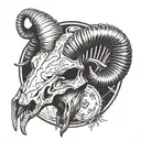 ram skull and suicide boys tattoo design idea