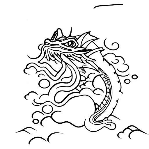 Chinese water dragon tattoo design idea