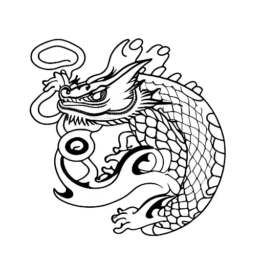 Chinese water dragon tattoo design idea
