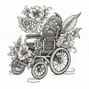 in memory of my best friend that used a wheelchair that passed away tattoo design idea