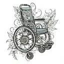 in memory of my best friend that used a wheelchair that passed away tattoo design idea