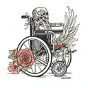 in memory of my best friend that used a wheelchair that passed away tattoo design idea