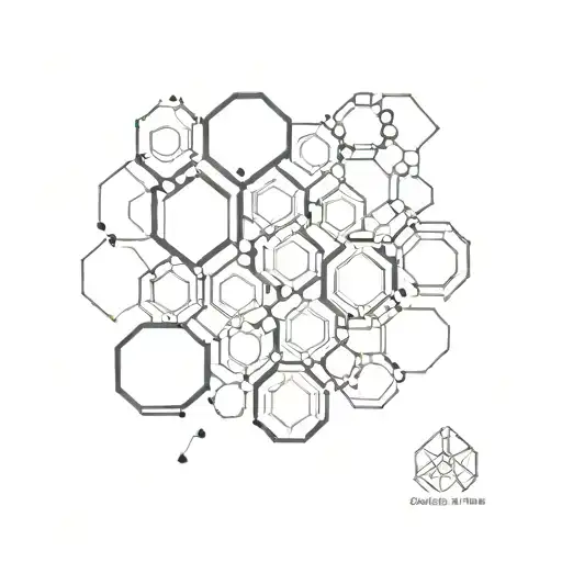 hexagons in techno organic & esoteric elements Highlight tattoo design idea