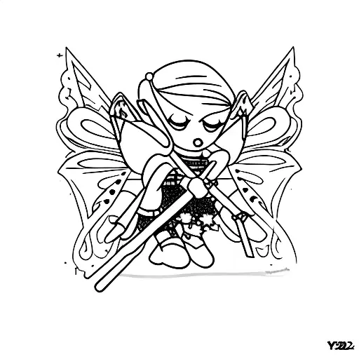y2k, fun, fairy core  tattoo design idea