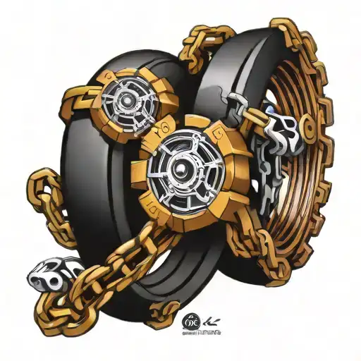 two motorcycle chains wrapped together tattoo design idea