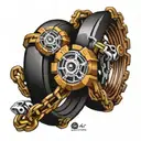 two motorcycle chains wrapped together tattoo design idea