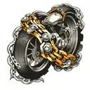 two motorcycle chains wrapped together tattoo design idea