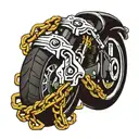 two motorcycle chains wrapped together tattoo design idea