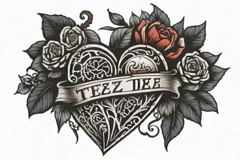 Long live tez with the o as a broken heart made tattoo design idea