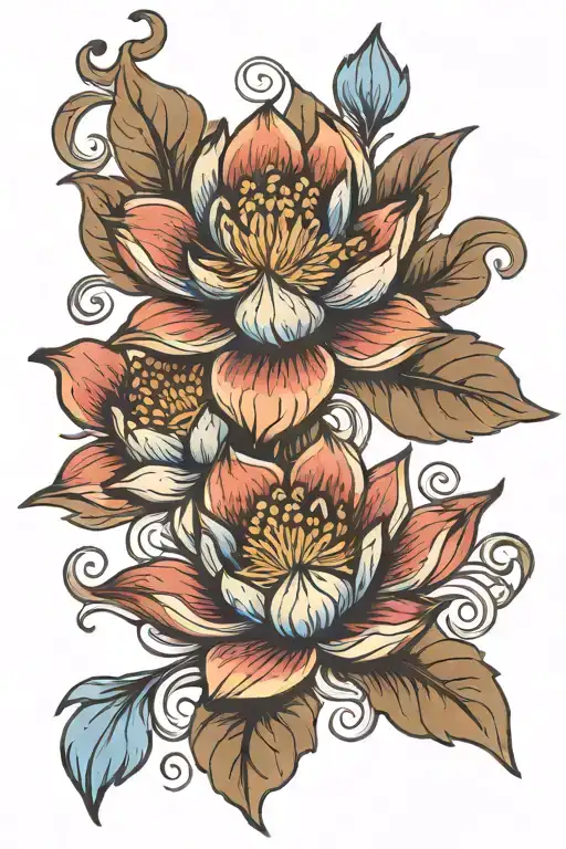 blue lotus tattoo design idea