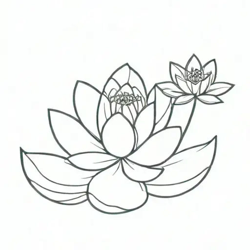 Blue lotus tattoo design idea