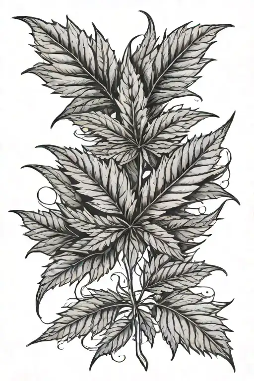 weed leaf tattoo design idea