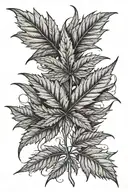 weed leaf tattoo design idea