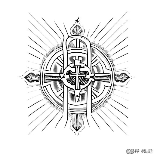 Christian Cross and bible verse tattoo design idea