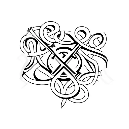 simple black christian cross with bible citation tattoo design idea