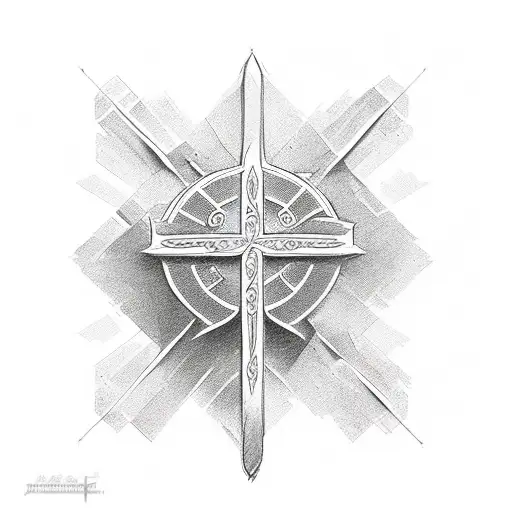 Christian Cross and bible verse tattoo design idea