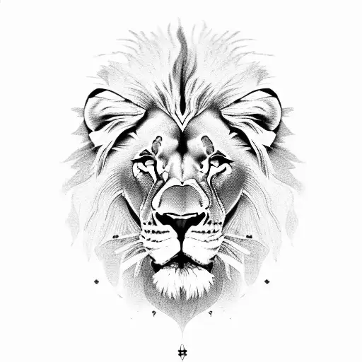 Lion reflection  tattoo design idea