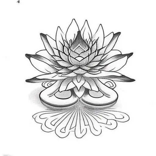 A kundalini snake wrapped around a lotus flower tattoo design idea