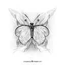 butterfly guiding a joung boy tattoo design idea