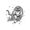  little mad monkey tattoo design idea