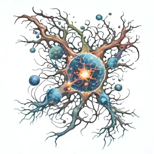 nova galaxy inside representing the client's neurons tattoo design idea