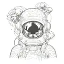 nova intergalactic spaceman inside representing the client's neurons tattoo design idea