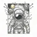 nova intergalactic spaceman inside representing the client's neurons tattoo design idea