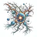 nova galaxy inside representing the client's neurons tattoo design idea