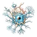 nova galaxy inside representing the client's neurons tattoo design idea