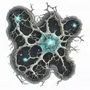 nova galaxy inside representing the client's neurons tattoo design idea