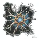 nova galaxy inside representing the client's neurons tattoo design idea