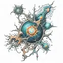 nova galaxy inside representing the client's neurons tattoo design idea