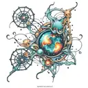 nova galaxy inside representing the client's neurons tattoo design idea