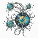 nova galaxy inside representing the client's neurons tattoo design idea