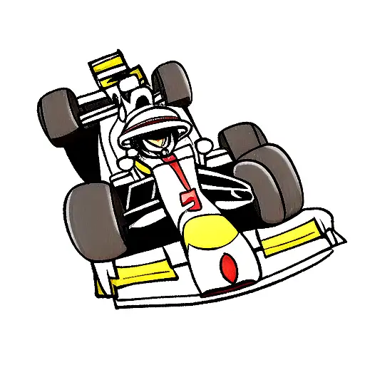 f1 car at high velocity tattoo design idea