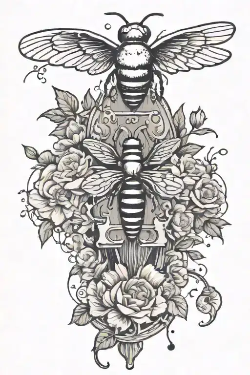 bee, dove, cross, fishing bait, flowers, baseball   tattoo design idea