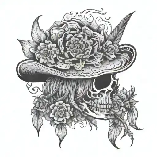 hippy fine line western  tattoo design idea