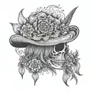 hippy fine line western  tattoo design idea