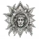 hippy fine line western  tattoo design idea