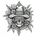 hippy fine line western  tattoo design idea