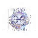 An elegant mathematical equation formed by stylized letters and numbers tattoo design idea