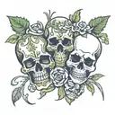 cilantro and skulls tattoo design idea
