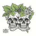 cilantro and skulls tattoo design idea