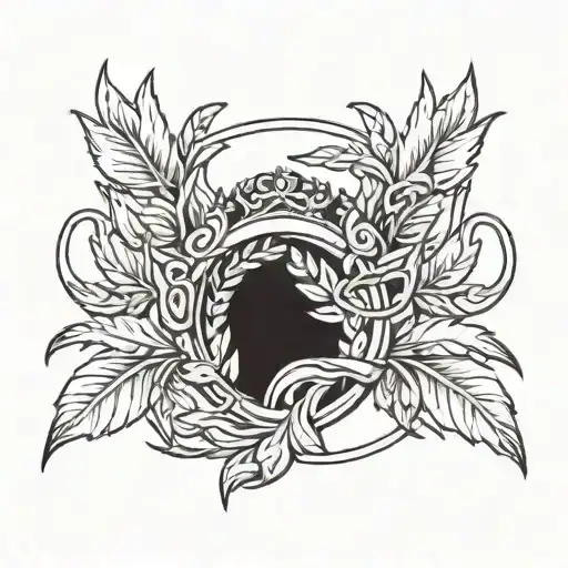 the sign A from Sparta, with a laurel wreath tattoo design idea