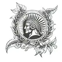 the symbol from 300 Sparta, with a laurel wreath tattoo design idea