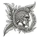 the symbol from 300 Sparta, with a laurel wreath tattoo design idea