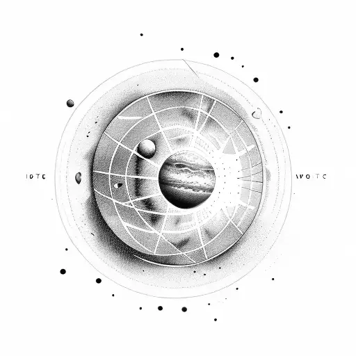 solar system tattoo design idea